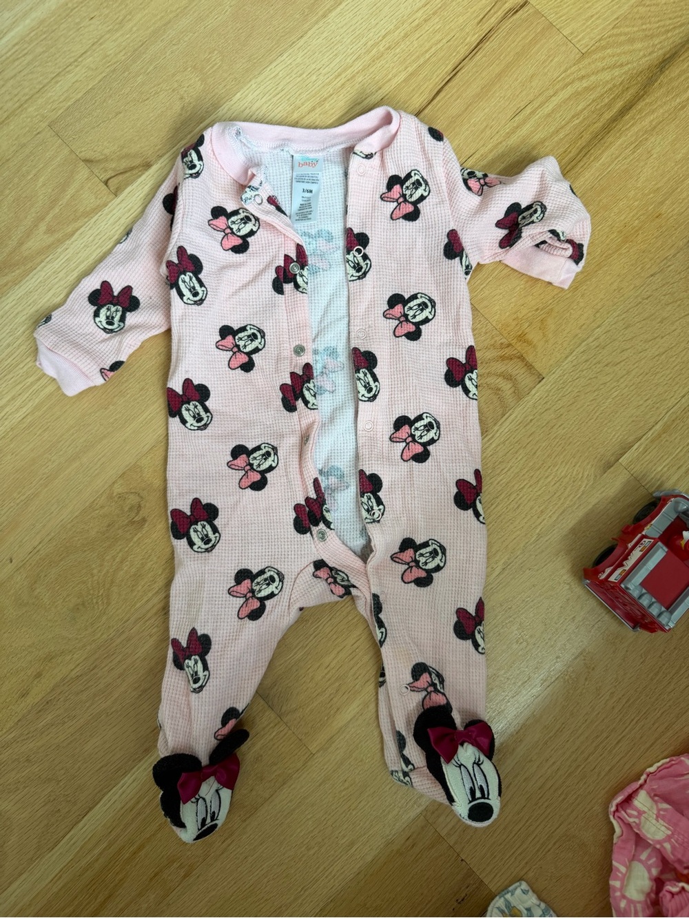 Disney Pink Minnie Mouse Footed Pajama One-Piece